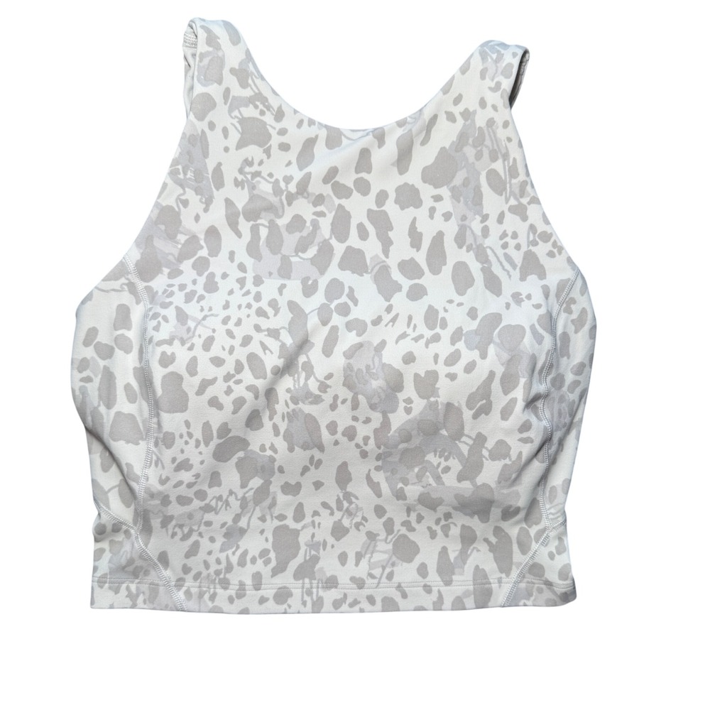 Lululemon Invigorate Training Tank Top 2 Cheetah Camo Antique White LW1DOSS